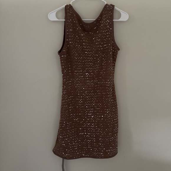 Dresses & Skirts - Brown Sequin Sleeveless Dress